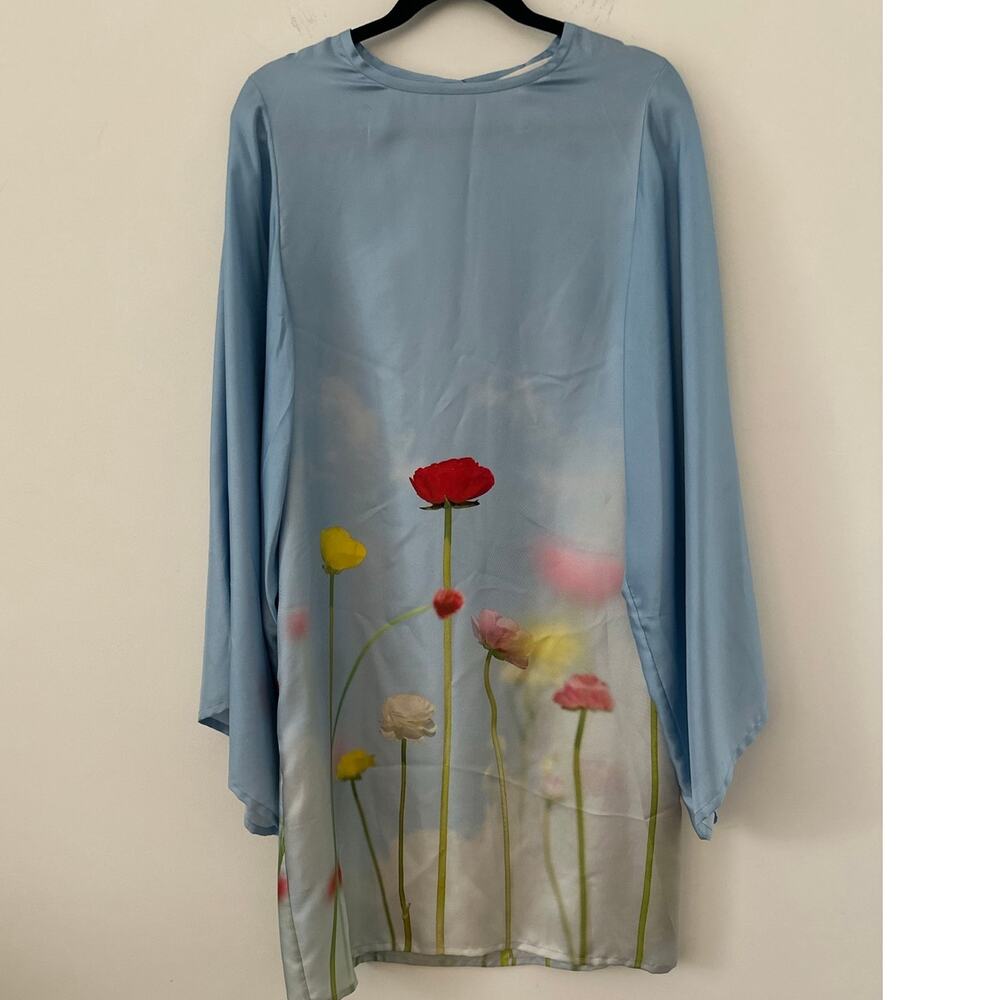 Mantù 100% Silk Wildflower Print Shift Dress Women's IT 42 (US 6) Multicolor